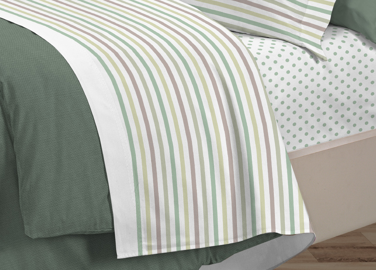 Set Completo Lenzuola In 100% Cotone Linea 30Ventisette Riga Dots - Foto 19 di 21
