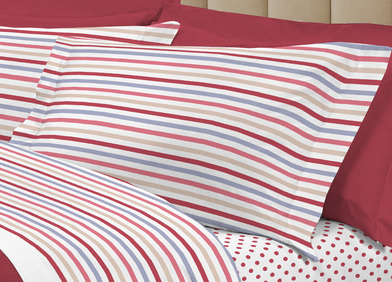 Set Completo Lenzuola In 100% Cotone Linea 30Ventisette Riga Dots - Foto 13 di 21